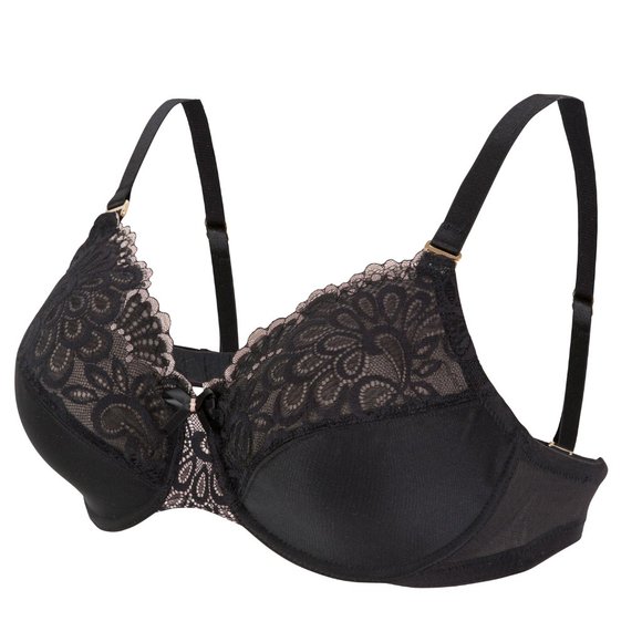 Set of 3! 36B Glamorise ELEGANCE Bra (3-Way CONVERTIBLE-STRAPS) Lace BLACK NEW - Picture 3 of 15